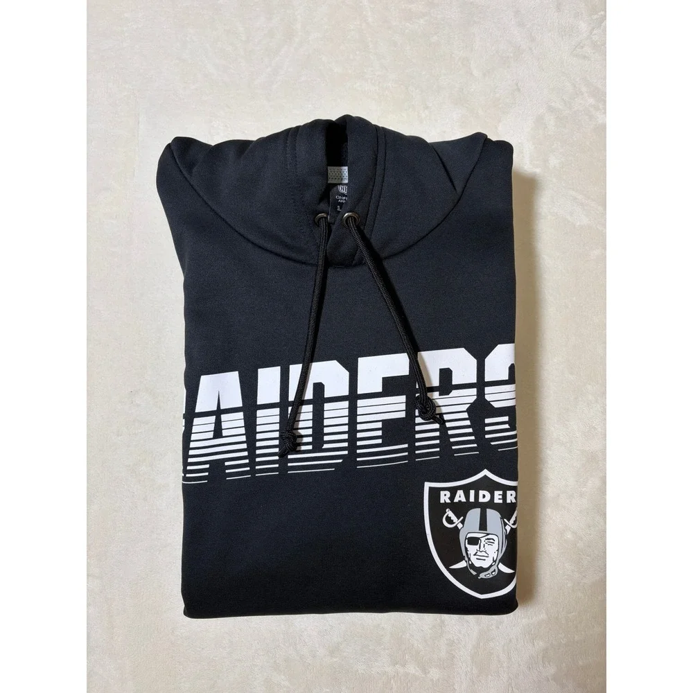 Nike Black Raiders NFL Onfield Dri-FIT Hoodie Mens Small Like New